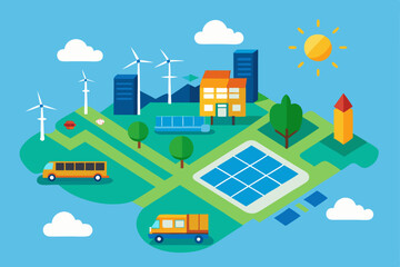 Sustainable City Eco-Friendly Urban Design and Renewable Energy Solutions
