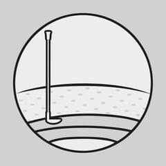Golf Putting Green Icon Black White Simple Line Art Graphic Design Element vector