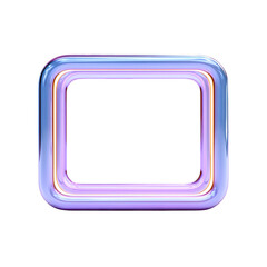 Abstract Purple Frame Glowing Neon Design,, isolated on transparent background, perfect cutout, PNG
