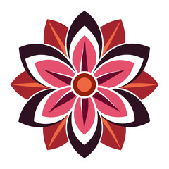 Geometric Floral Illustration Colorful Floral Mandala Design