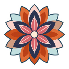 Geometric Floral Illustration Colorful Floral Mandala Design