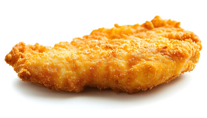 breaded fish, close-up, isolated on a white background