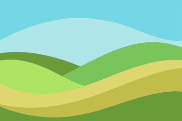 Obraz premium Serene Rolling Hills Landscape A Picturesque Vista of Green Meadows and Gentle Slopes