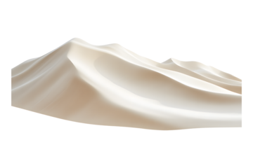 Isolated white sand on transparent background