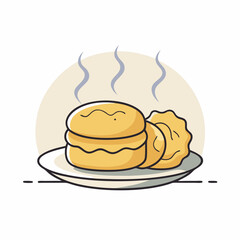 Biscuits and Gravy Plate Vector for National Biscuits and Gravy Day Celebration