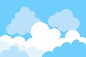 Serene Sky Fluffy White Clouds Drifting Across a Bright Blue Heaven