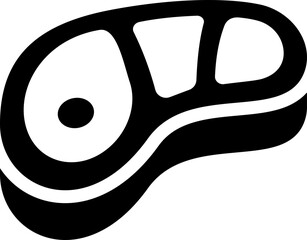 Steak meat icon. Silhouette style.