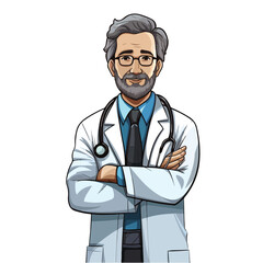 Fototapeta premium Professional Male Doctor Icon Vector Illustration for Medical Websites and Apps