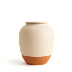 Beige and terracotta ceramic vase home decor