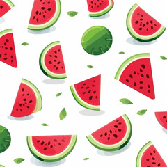 Professional Watermelon Pattern Background Vector Illustration for Design Projects