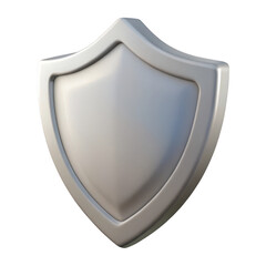 3d rendered grey shield icon isolated on transparent background