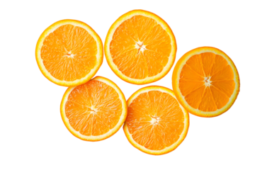 Orange slices isolated on transparent background