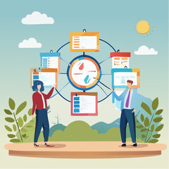 Mind map diagram for idea research, plan or thinking for solution to solve problem, visualization or prioritize, decision making concept, business people writing mind map diagram for easy understan