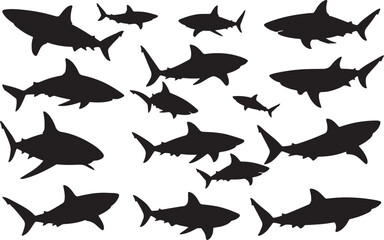 Shark Silhouettes Vector Pack