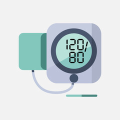 Blood pressure monitor icon vector, Sphygmomanometer icon
