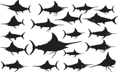 Swordfish Silhouettes Vector Pack