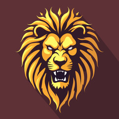 Obraz premium Lion Head Silhouette – Cut Out Vector Lion Logo Design