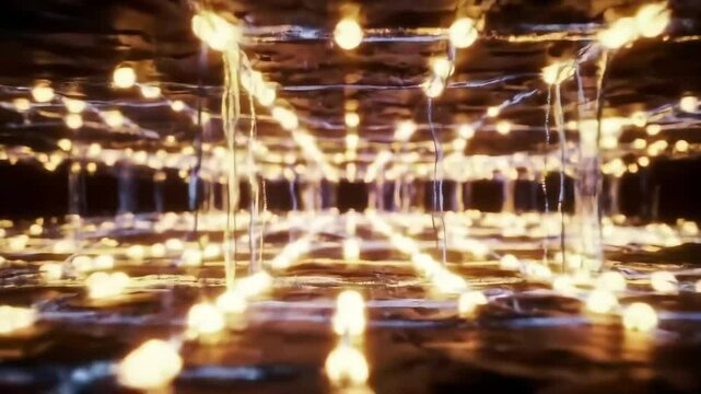 String lights create a warm and festive atmosphere with their soft golden glow