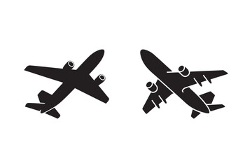 Silhouette Jet Airplane Icons for Aviation and Travel Design