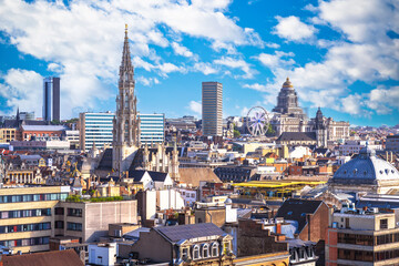Brussels, Belgium. Scenic view of Brussels city center from above
