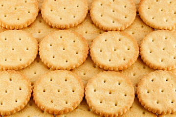 Round salty cracker cookies. Snacks. Beer snack. Close-up