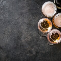 Celebration with craft beers and friends at dusk