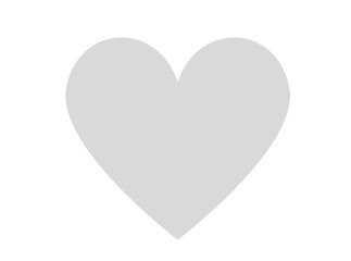 Light grey heart isolated on a white background 