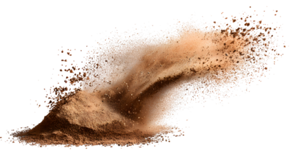 Dynamic powder explosion isolated on background depicting movement and texture in abstract creative design