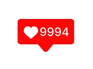 Heart or like notification with number 9994 
