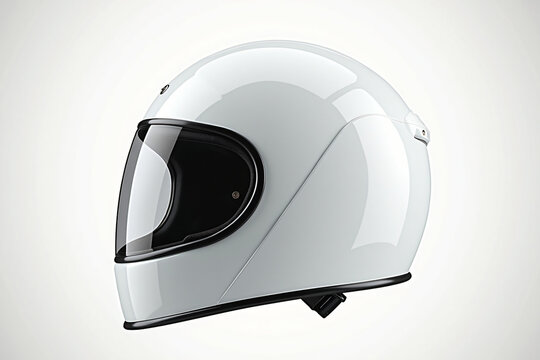 White Full Face Motorcycle Helmet with Black Visor