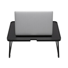 Portable laptop table with foldable legs, isolated on transparent background
