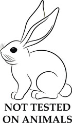 Not tested on animals icon. Cruelty free sign with line rabbit. Ethical certification mark, label, tag, sticker. Animals rights protection.