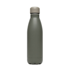 Reusable green water bottle, isolated on transparent background