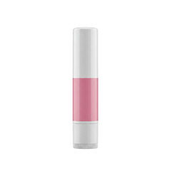 Pink lip balm stick tube, isolated on transparent background