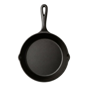 Cast iron frying pan, isolated on transparent background