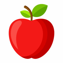 Minimal Apple Vector on White