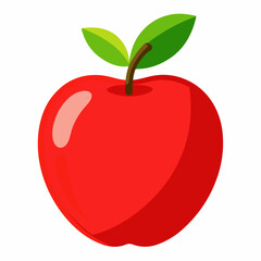 Minimal Apple Vector on White