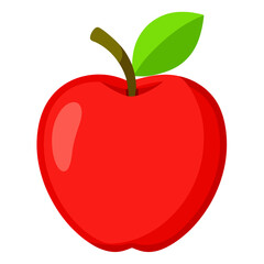Minimal Apple Vector on White