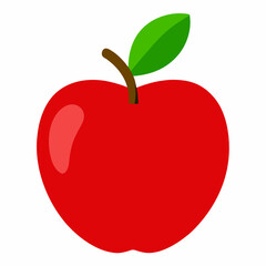Minimal Apple Vector on White