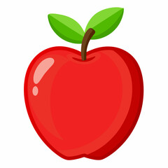 Minimal Apple Vector on White