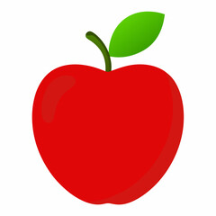 Minimal Apple Vector on White