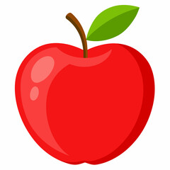 Minimal Apple Vector on White