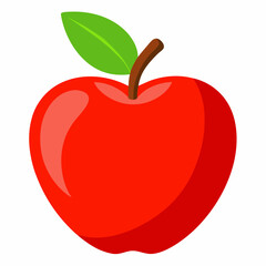 Minimal Apple Vector on White