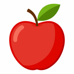 Minimal Apple Vector on White