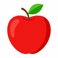 Minimal Apple Vector on White