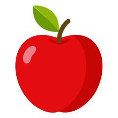 Minimal Apple Vector on White