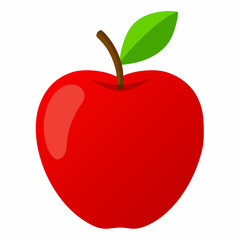 Minimal Apple Vector on White