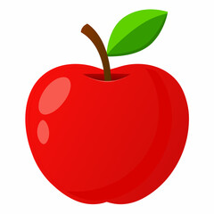 Minimal Apple Vector on White