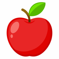 Minimal Apple Vector on White