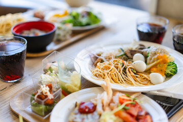 Buffet Garden veggie＋のビュッフェの盛り付け